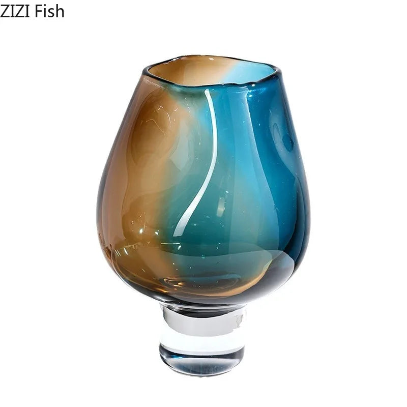 Afralia™ Glass Vase Hydroponics Plant Pots | Colourful Table Decoration Vases