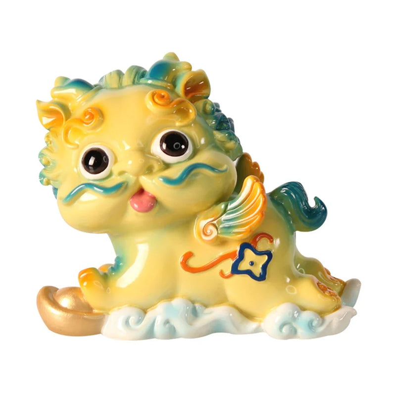 Afralia™ Chinese Mythology Lion Figurines for Luck, Wealth, and Protection