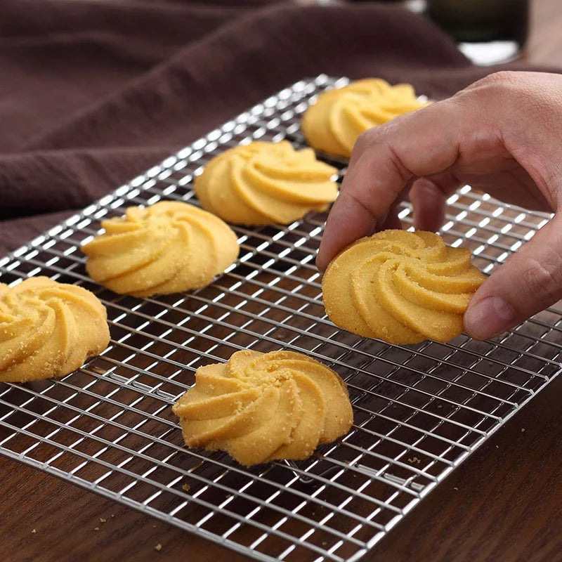 Afralia™ Stainless Steel Baking Tray with Removable Cake Grid Cooling Rack