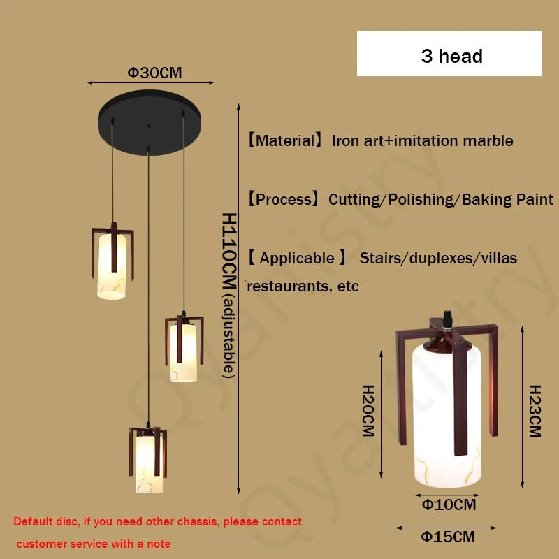 Afralia™ LED Marble Pendant Light for Luxury Villa Living Room Interior Decor