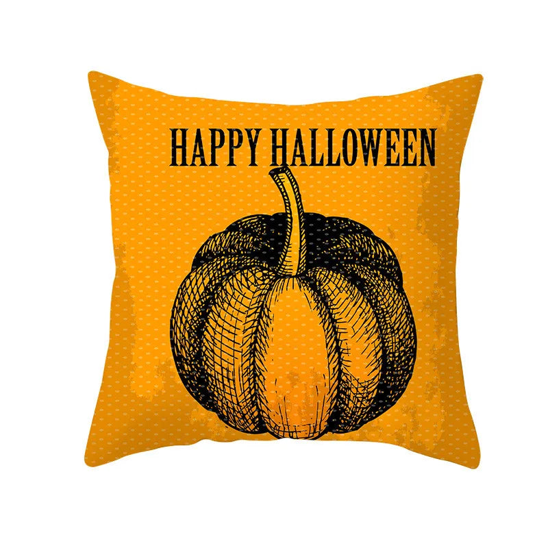 Afralia™ Pumpkin Stripe Halloween Pillowcase Home Decor - Polyester Cushion Cover for Sofa
