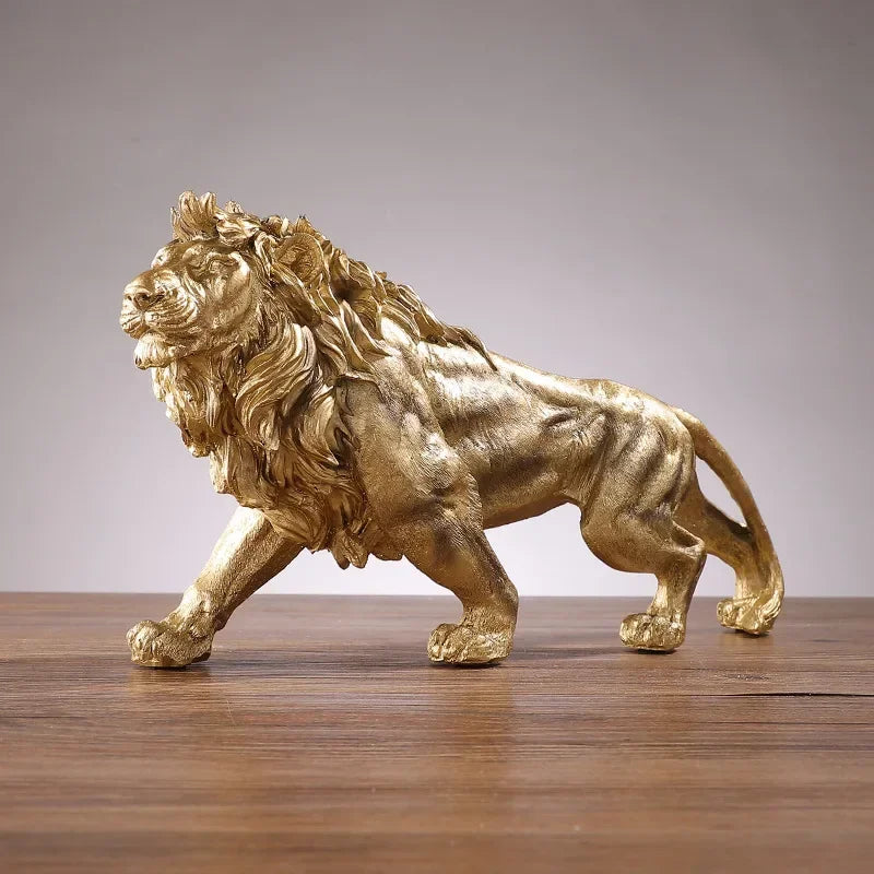 Afralia™ Resin Lion Statue: Office & Living Room Decor, Desktop Animal Sculpture