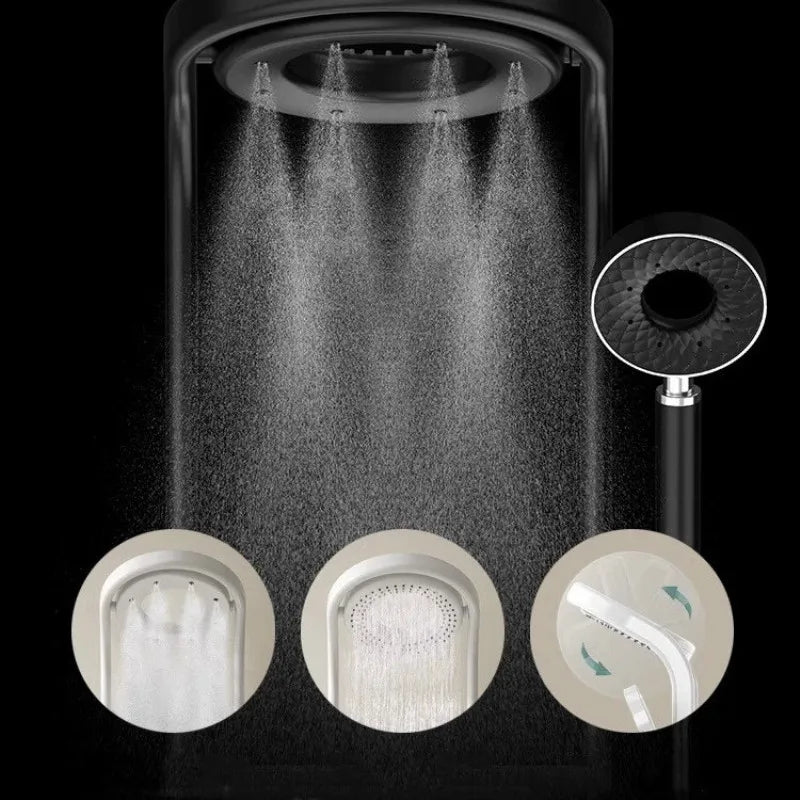 Afralia™ White Brass Thermostatic Digital Display Shower Faucet Set
