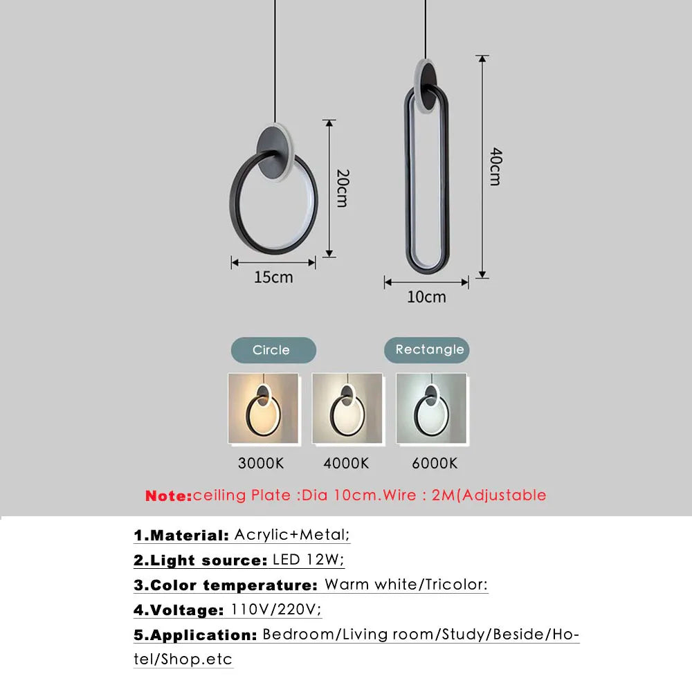 Nordic LED Pendant Chandelier for Bedroom Living Room Restaurant Decor by Afralia™