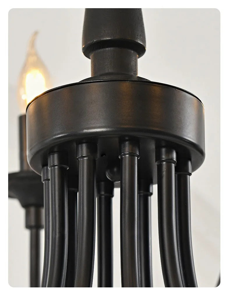 Afralia™ Black Metal Chandelier 8 Heads Pendant Lights for Home Decor