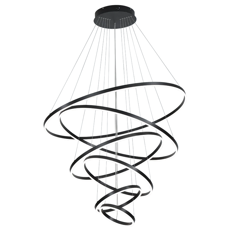 Afralia™ Circle Ring Art Chandelier for Duplex Villa Staircase Hall Living Room