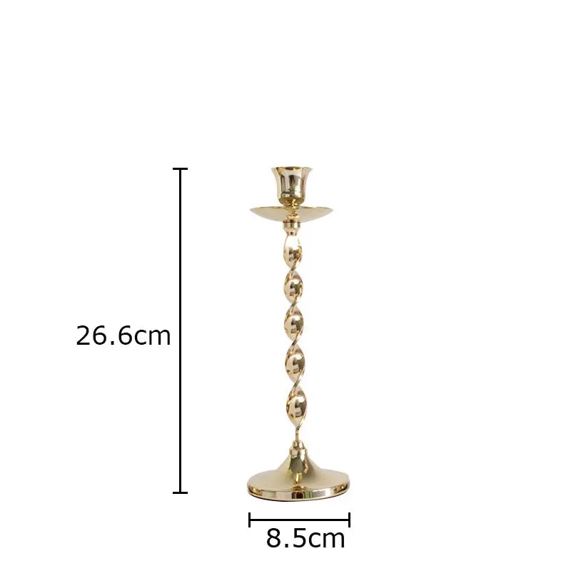 Afralia™ Golden Candlestick Holder Desk Ornament Home Aroma Container