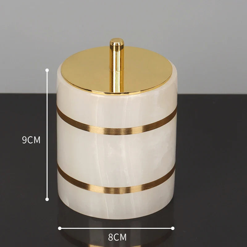 Afralia™ White Onyx Marble Bathroom Set