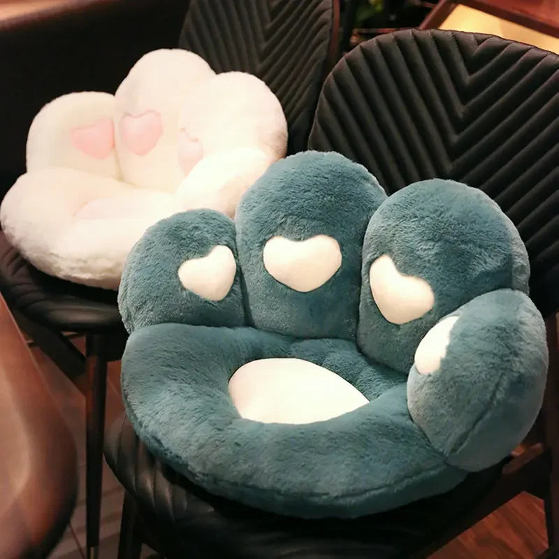 Afralia™ Soft Plush Cat Paw Seat Cushion for Comfortable Office Chair Support