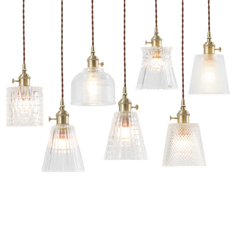 Afralia™ Nordic Style Copper Glass LED Pendant Lights for Living Dining Room