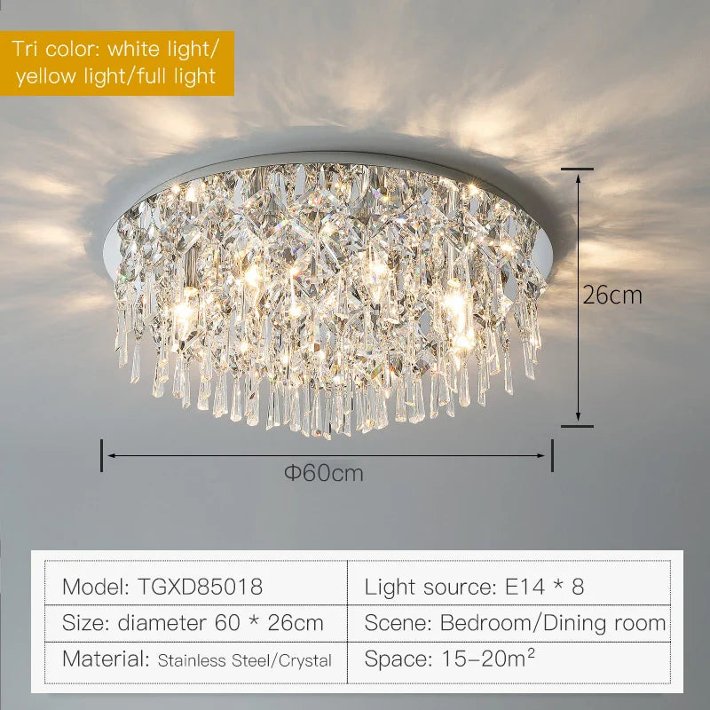 Afralia™ Crystal Light: Modern Luxury Living Room Bedroom Dining Room Ceiling Light
