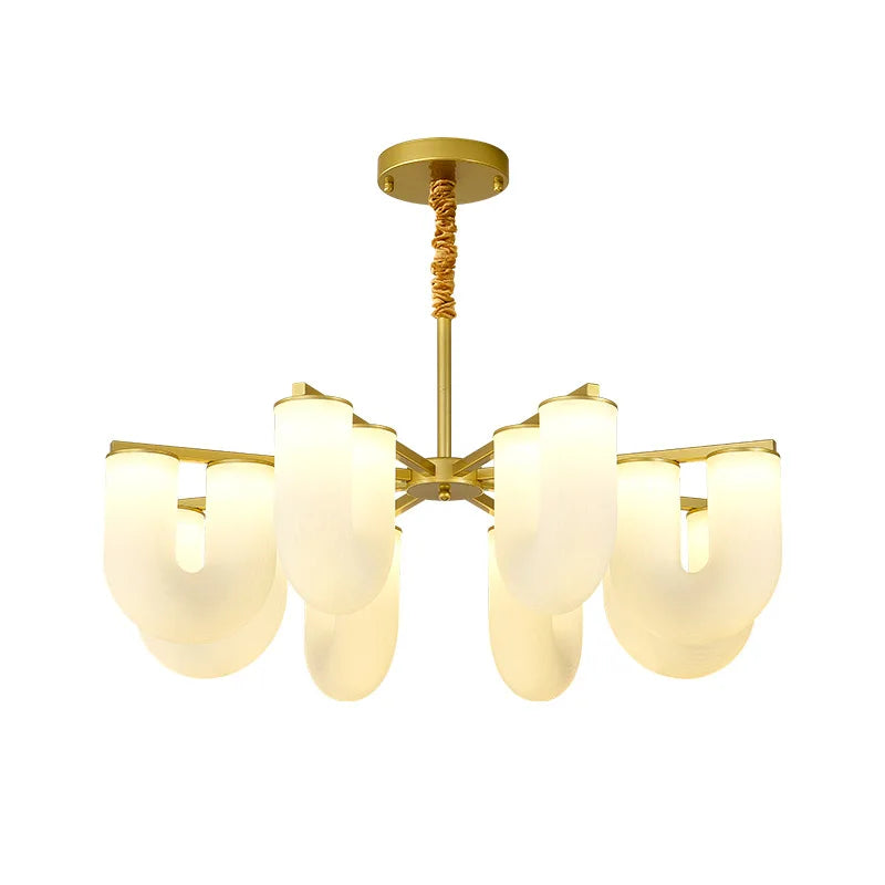 Afralia™ French Cream U-shaped Floor Lamp, Nordic Minimalism LED Light for Home Decor