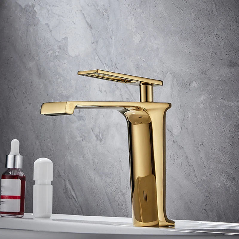 Afralia™ Stainless Steel Bathroom Basin Faucet: Deck Mounted, Hot & Cold Water Mixer Tap