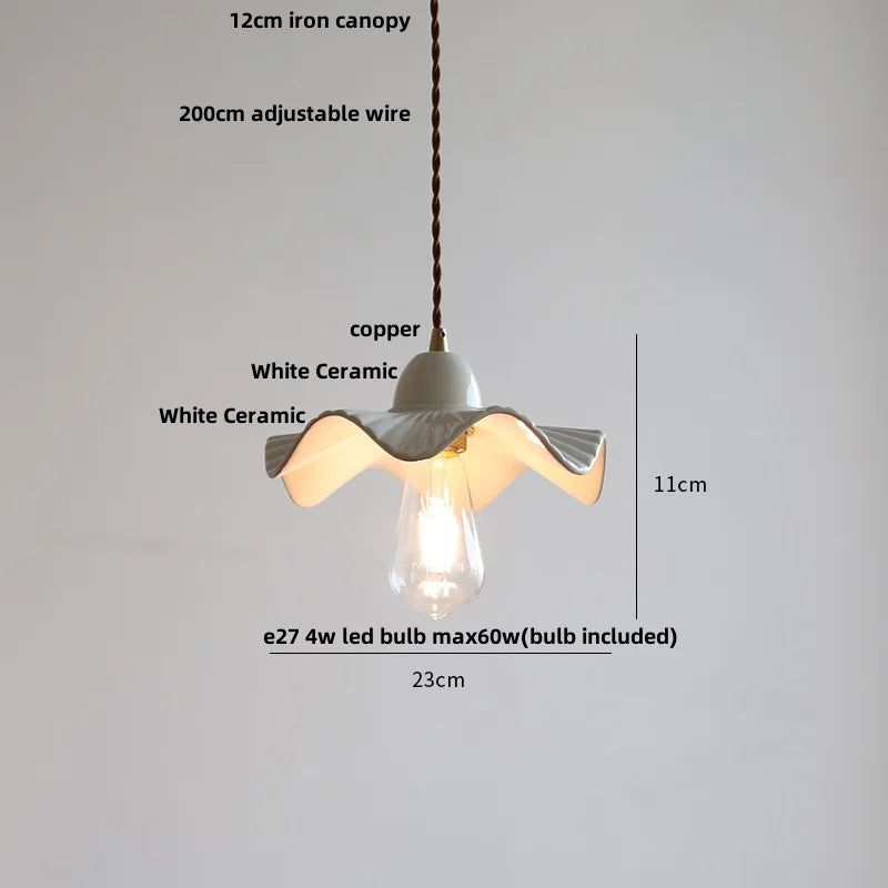 Afralia™ White Ceramic LED Pendant Light - Nordic Modern Design - Adjustable Hanging Lamp