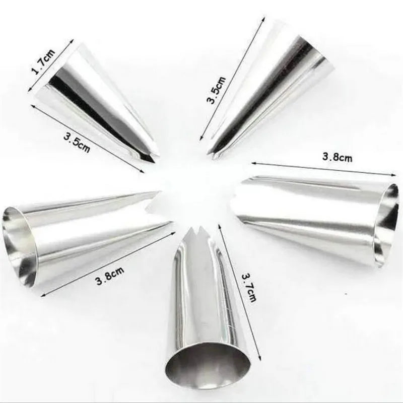 Afralia™ Stainless Steel Leaves Nozzles Set for Cake Decorating and Pastry Fondant