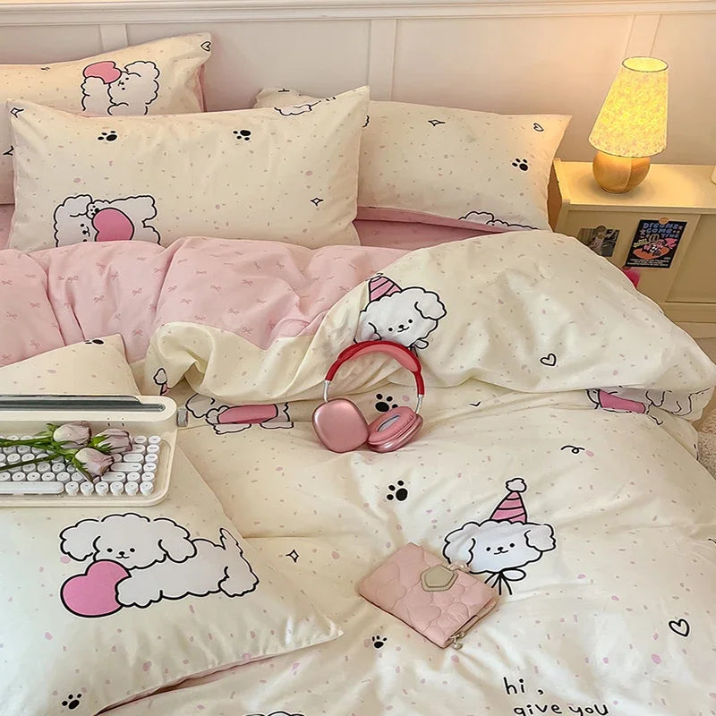 Afralia™ Spring Cotton Printed Duvet Set: Soft, Breathable, Cute Design, Various Sizes