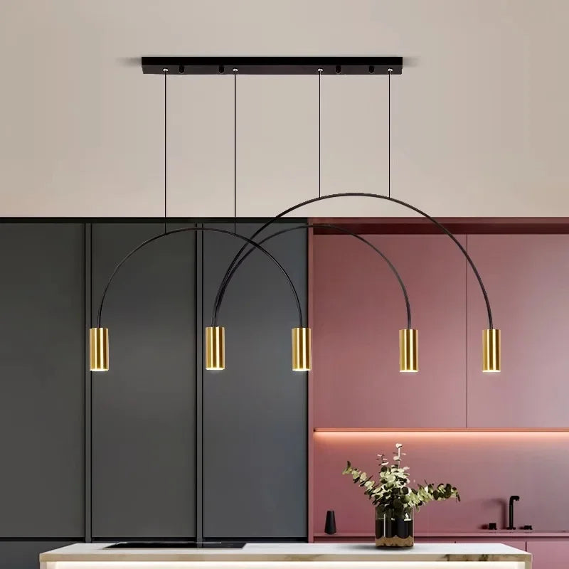 Afralia™ Arc Pendant Light Chandelier - LED Suspension Lamp for Kitchen Island
