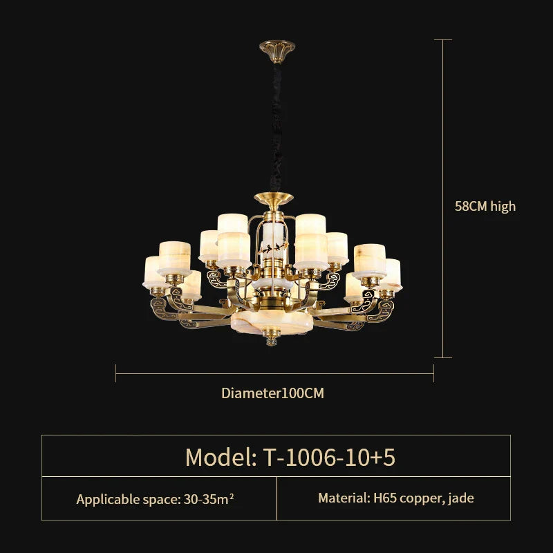 Afralia™ Zinc Alloy Jade Chandelier for Luxurious Living Spaces