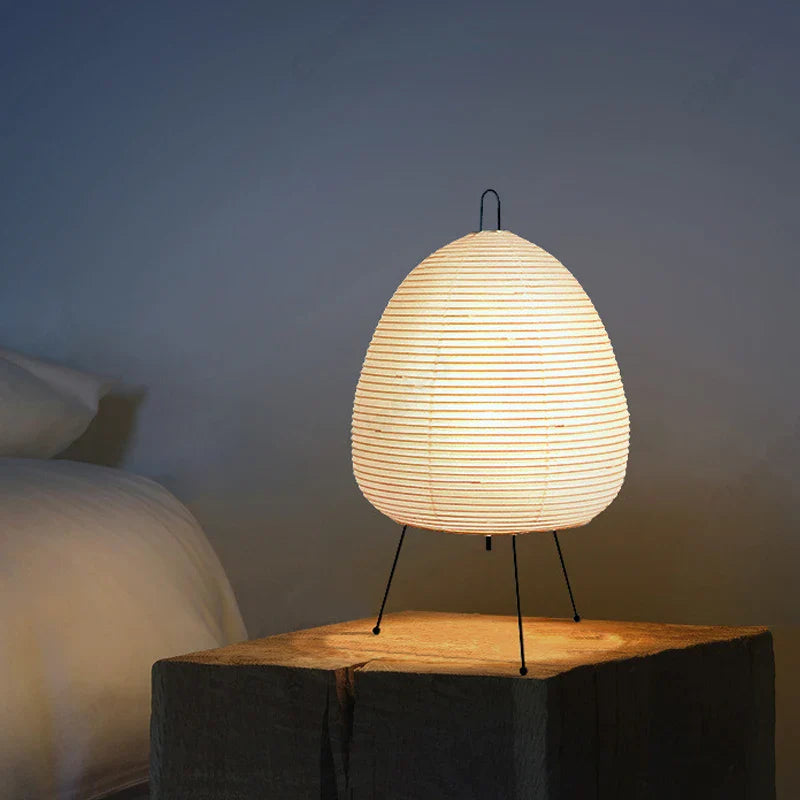 Afralia™ Akari Noguchi Table Lamp: Japanese Design Rice Paper Standing Light for Home & Bar Décor