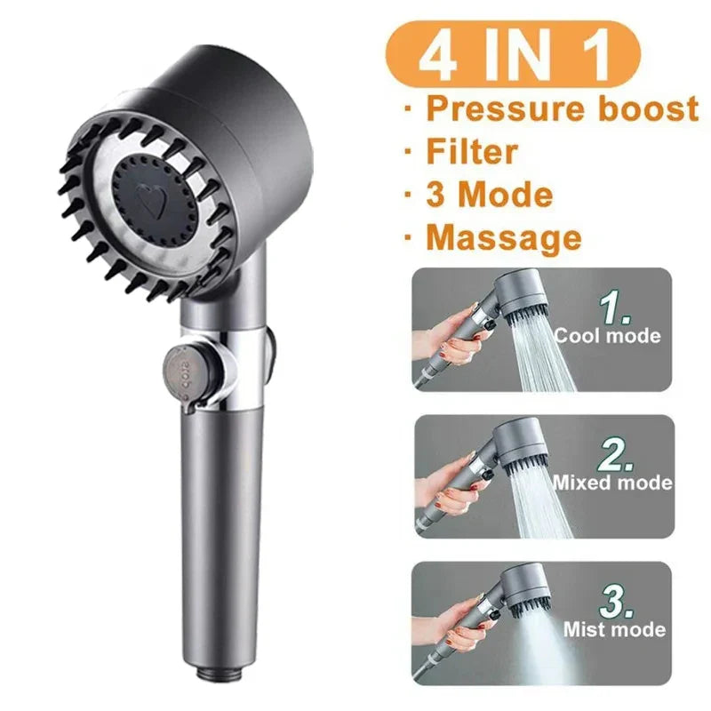 Afralia™ 3 Modes High Pressure Handheld Shower Head - Water Saving Massage Adjustable