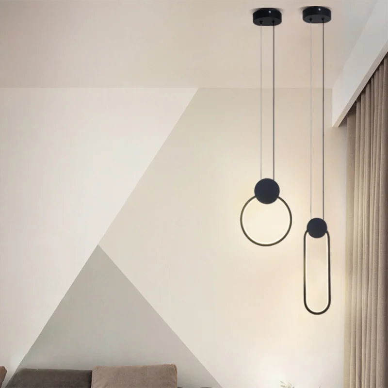 Afralia™ Modern Nordic Circle Lamp Bar Restaurant Chandelier Luxury Home Decor