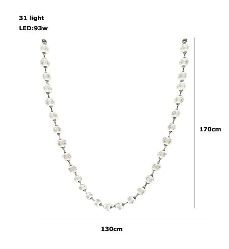 Afralia™ Pearl Necklace LED Pendant Light for 6m Staircase