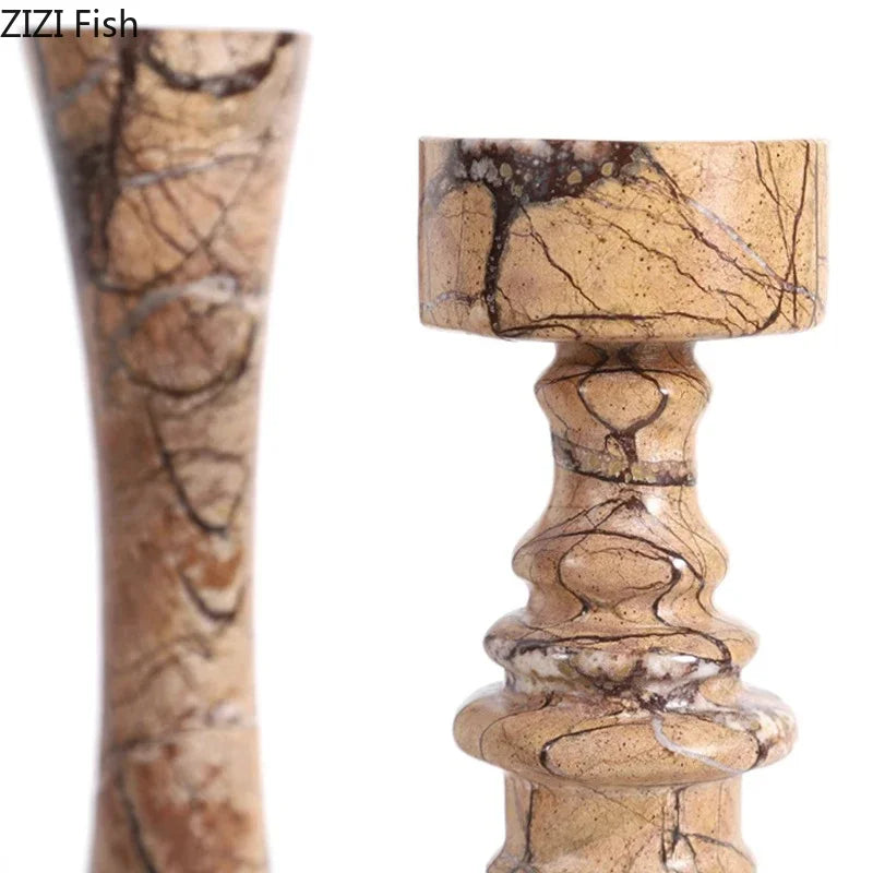 Afralia™ Marble Candle Holder Set for Romantic Dining Table Decoration & Wax Melts