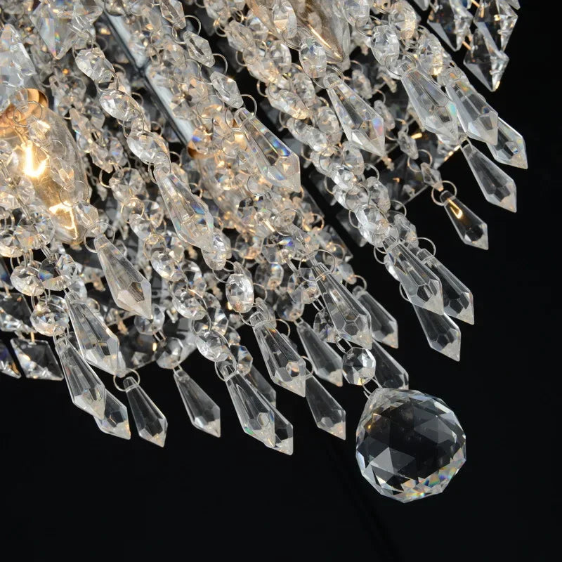 Afralia™ Crystal Led Chandelier: Small Luxury Gold/Silver Ceiling Light for Home Living Room Hallway