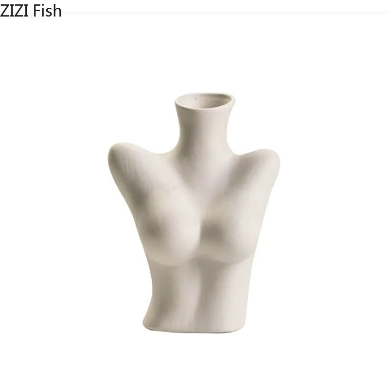 Afralia™ Ceramic Nude Figures Vase Set for Artistic Desk Decor and Floral Arrangements