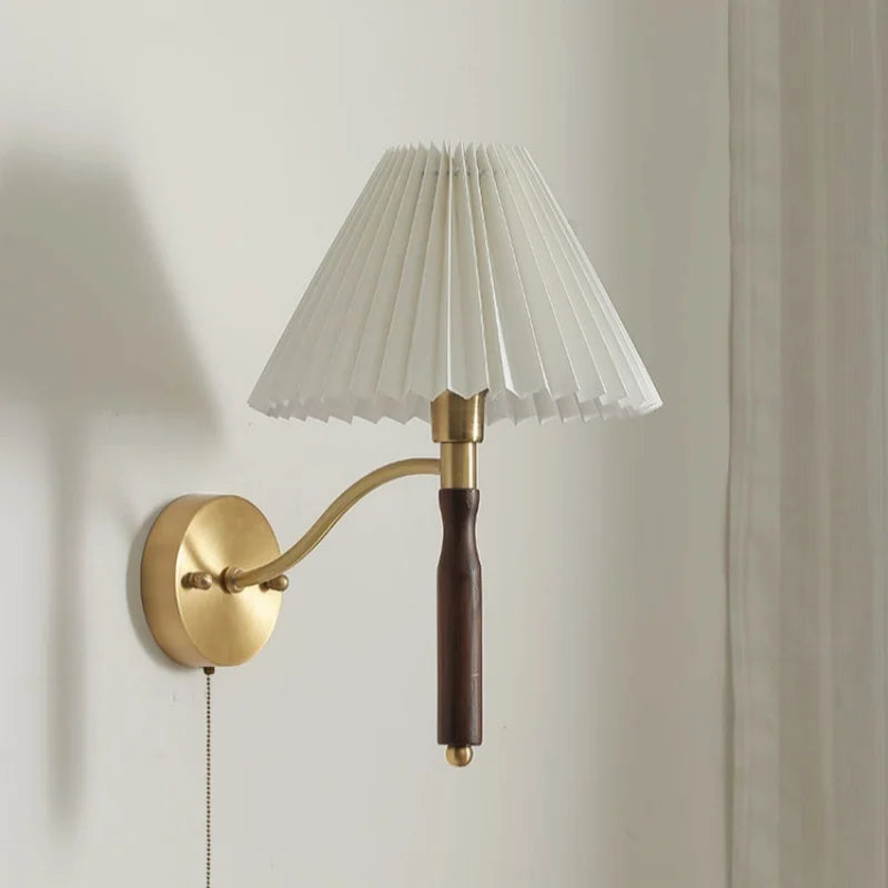 Afralia™ Copper LED Wall Sconce Pull Chain Switch Stair Light Fixtures