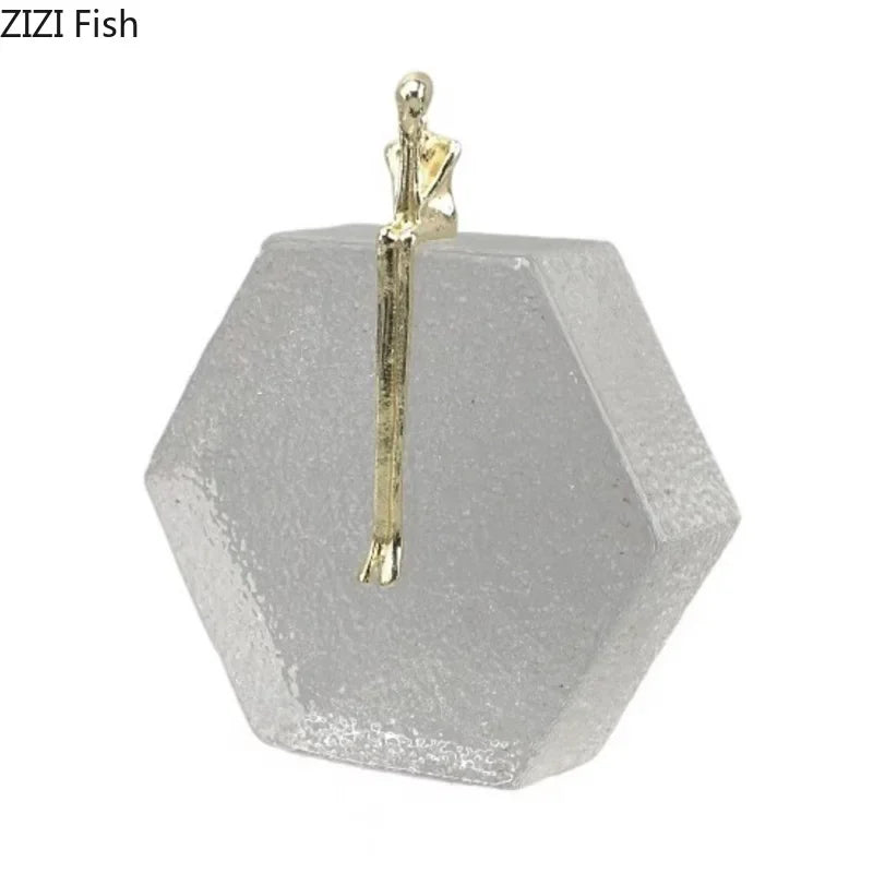 Afralia™ Crystal Sculpture Abstract Statues Modern Room Decor Ornaments Aesthetic Crafts