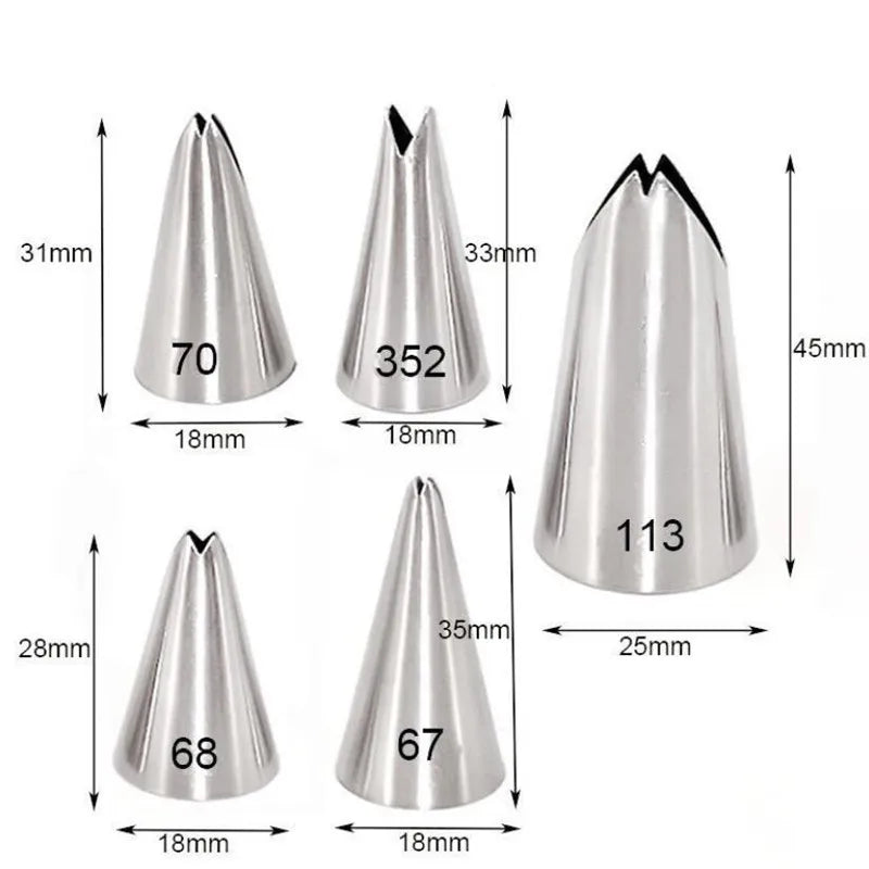 Afralia™ Stainless Steel Leaves Nozzles Set for Cake Decorating and Pastry Fondant