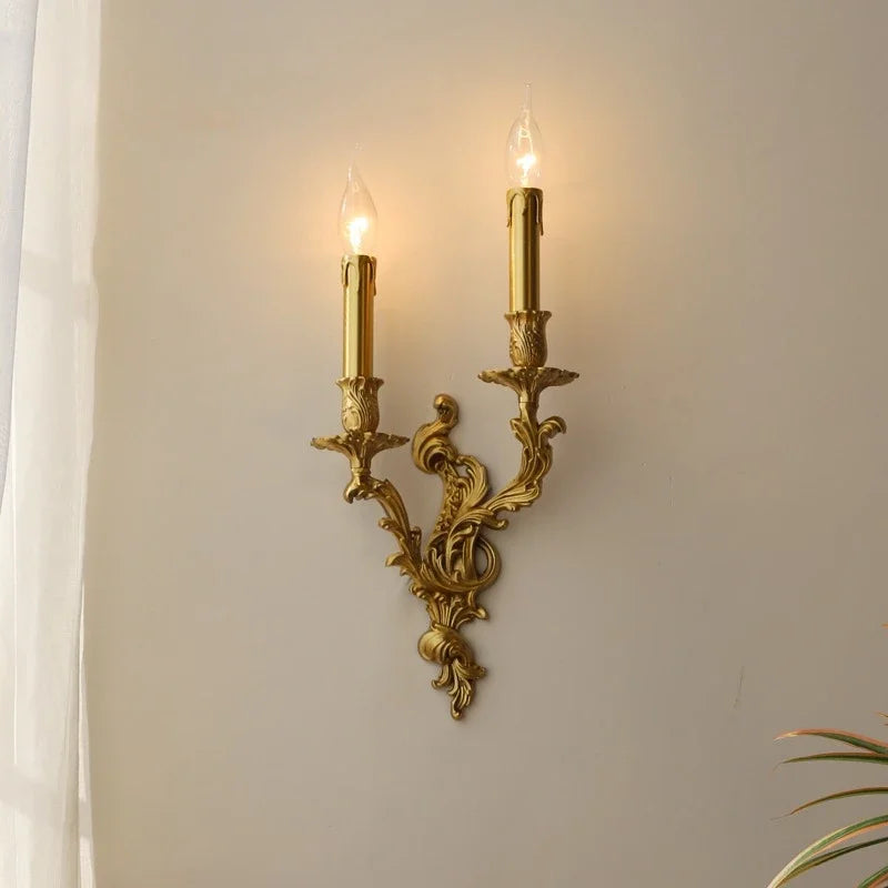 Afralia™ Retro Copper Wall Lamp LED E14 Gold Lustre Luxury Modern Light Fixtures