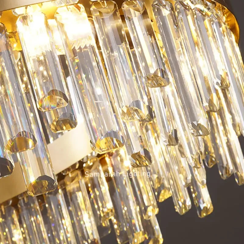 Afralia™ Crystal LED Chandelier for Luxurious Living & Dining Spaces