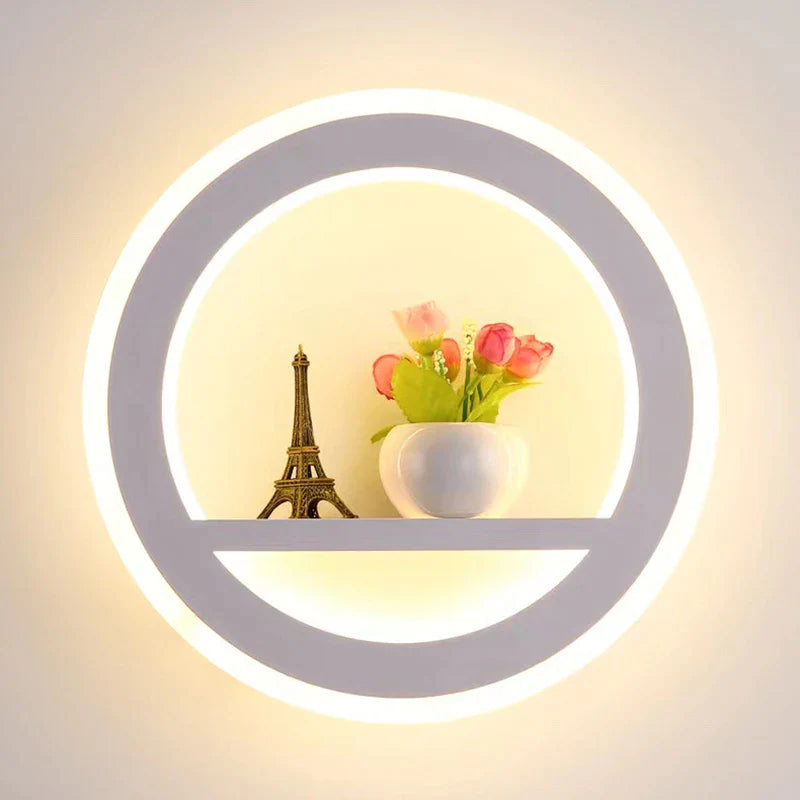 Afralia™ Modern Round Acrylic LED Wall Sconce for Bedroom Living Room Decoration