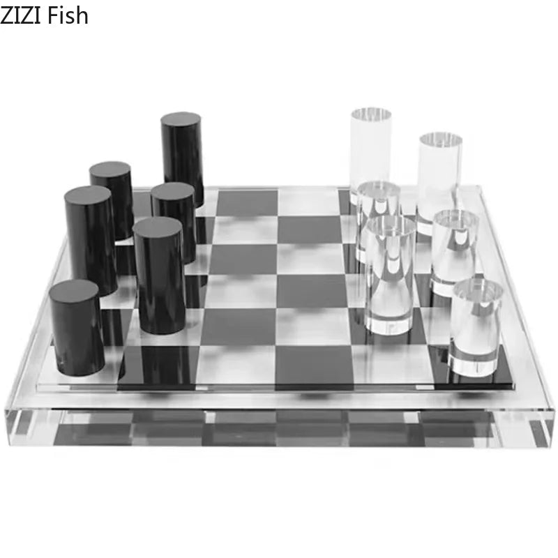 Afralia™ Chessboard Desk Ornament - Black & White Room Aesthetics Decor