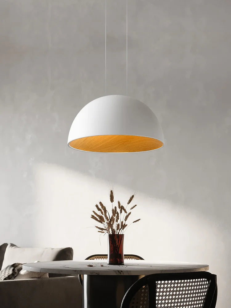 Afralia™ Modern Wood Grain Bedroom Chandelier Light for Dining Room & Round Table