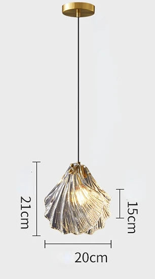 Afralia™ LED Shell Pendant Light: Modern Nordic Luxury for Bedroom, Living, Dining Room
