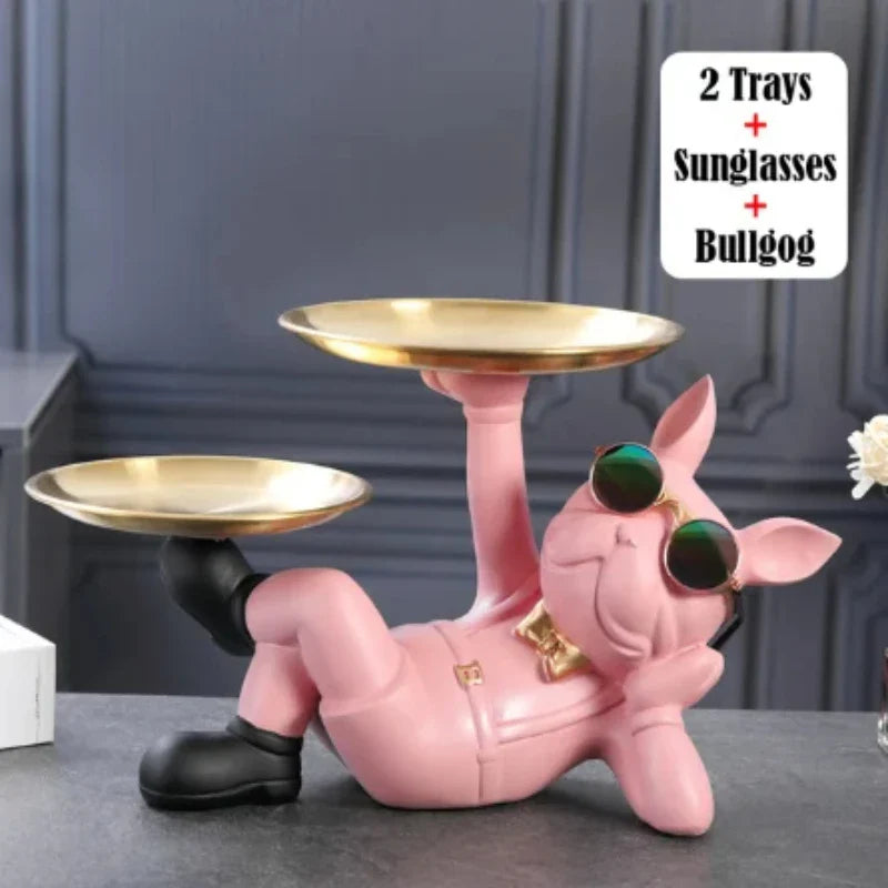 Afralia™ Bulldog Animal Figurine: Cool Dog Statue for Stylish Home Decor