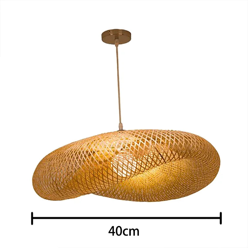 Bamboo Suspension Pendant Light Chandelier by Afralia™ for Kitchen Living Dining Room