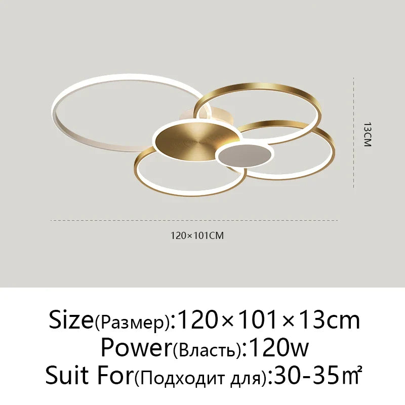 Afralia™ Modern LED Chandelier with Remote Control for Living Room & Bedroom Lighting