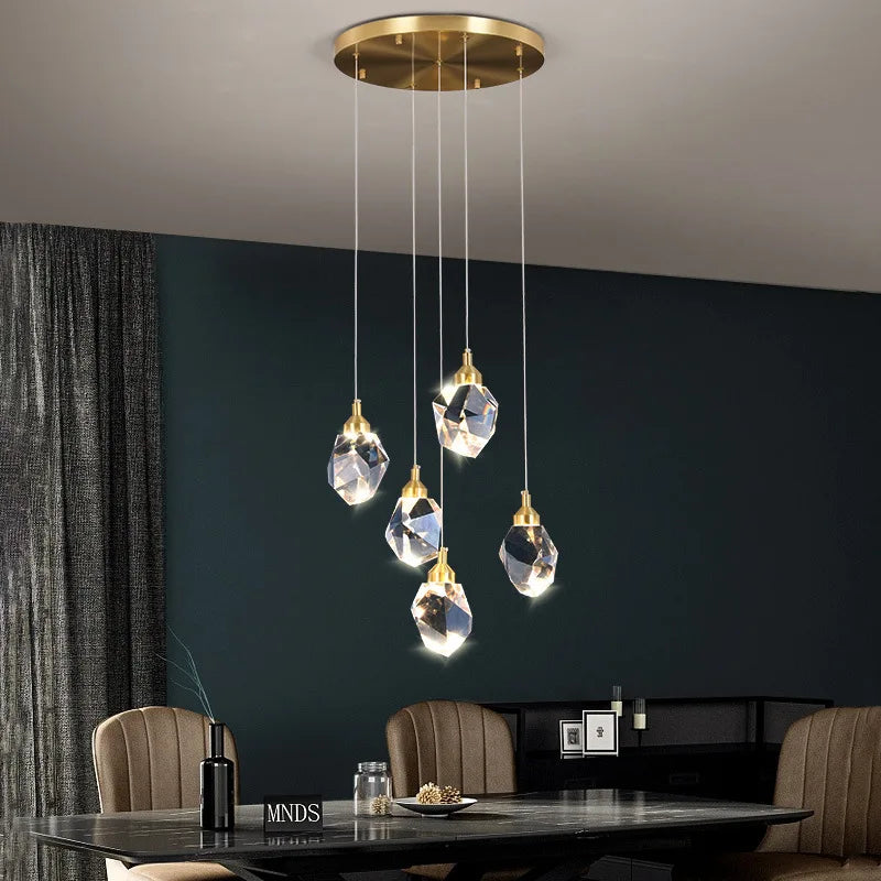 Afralia™ Diamond Crystal LED Ceiling Chandelier for Home Decor