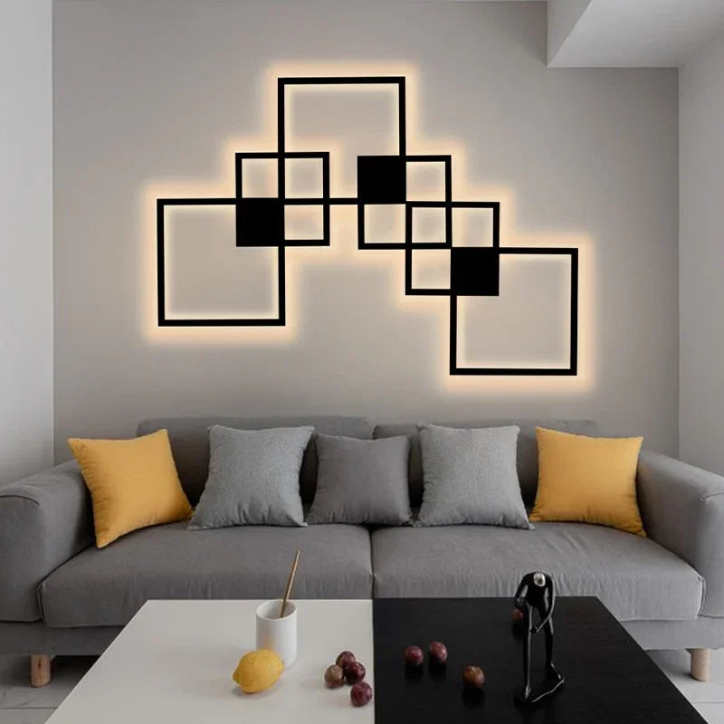 Afralia™ LED Square Wall Lamp for Living Room Bedroom Foyer - Indoor Decor Lighting