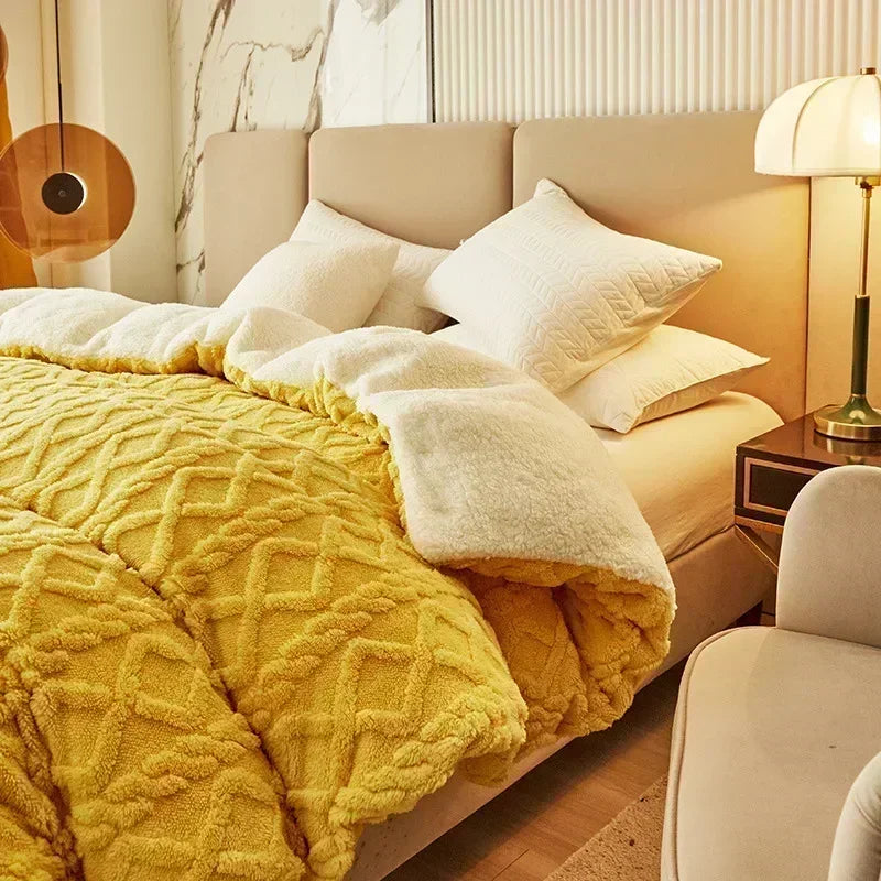 Afralia™ Cozy Cashmere Blanket Duvet Cover - Soft Warm Fleece Quilt Cover for Beds