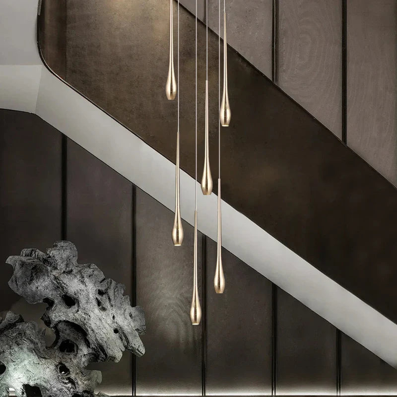 Afralia™ Gold-Plated LED Chandelier for Luxury Living Room and Restaurant