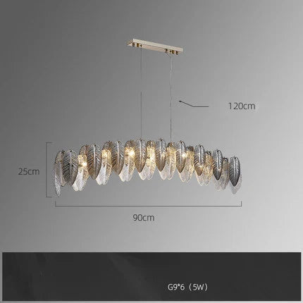Afralia™ White Glass Feather LED Chandelier for Foyer
