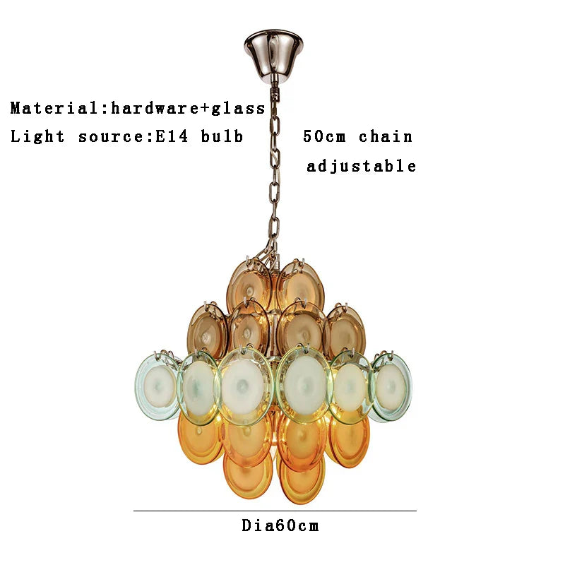 Nordic Retro Glass Oval Pendant Light for Living Room, LED E14 Dimmable - Afralia™