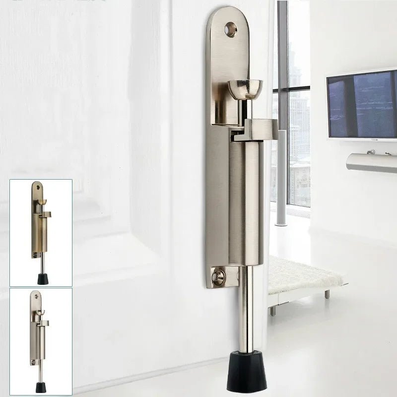 Afralia™ Stainless Steel Telescopic Door Stopper - Spring Loaded Step-On Holder