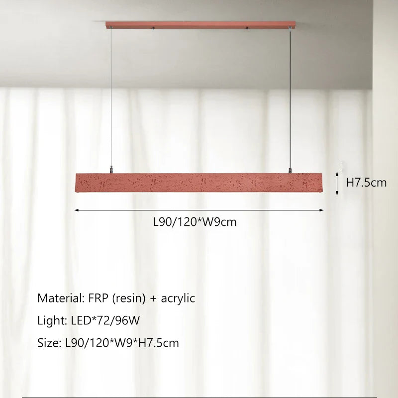 Afralia™ Wabi Sabi Led Strip Pendant Lights - Nordic Minimalist Dining Room Chandelier