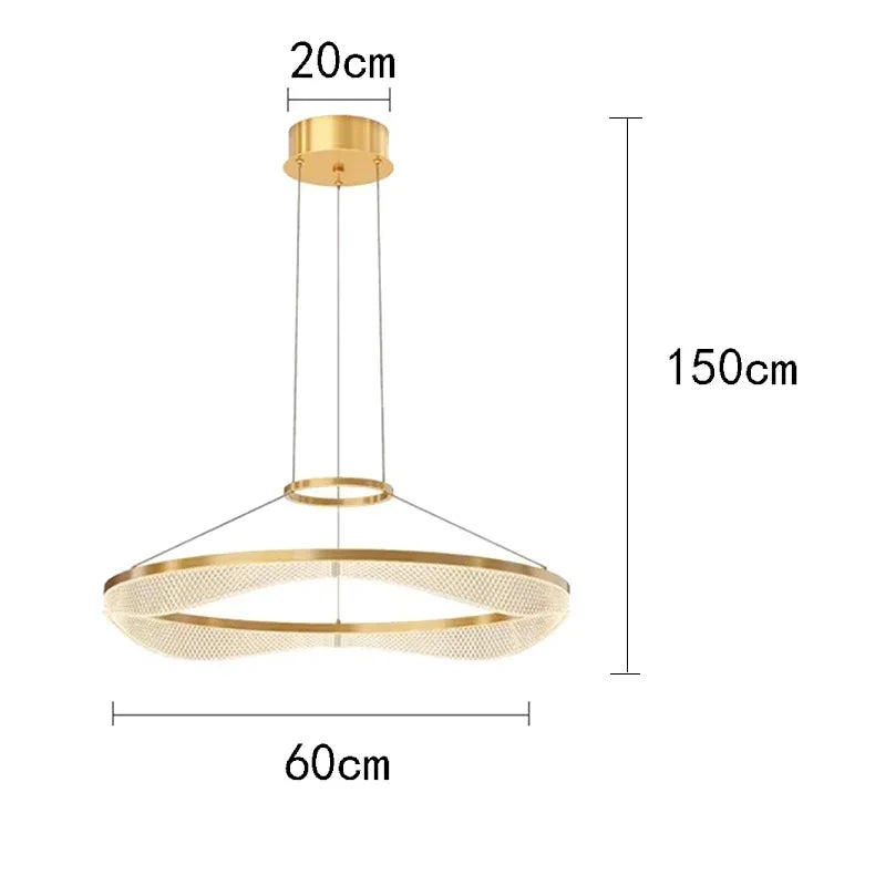 Afralia™ Modern LED Ring Stairs Pendant Chandeliers for Living & Dining Room Lighting